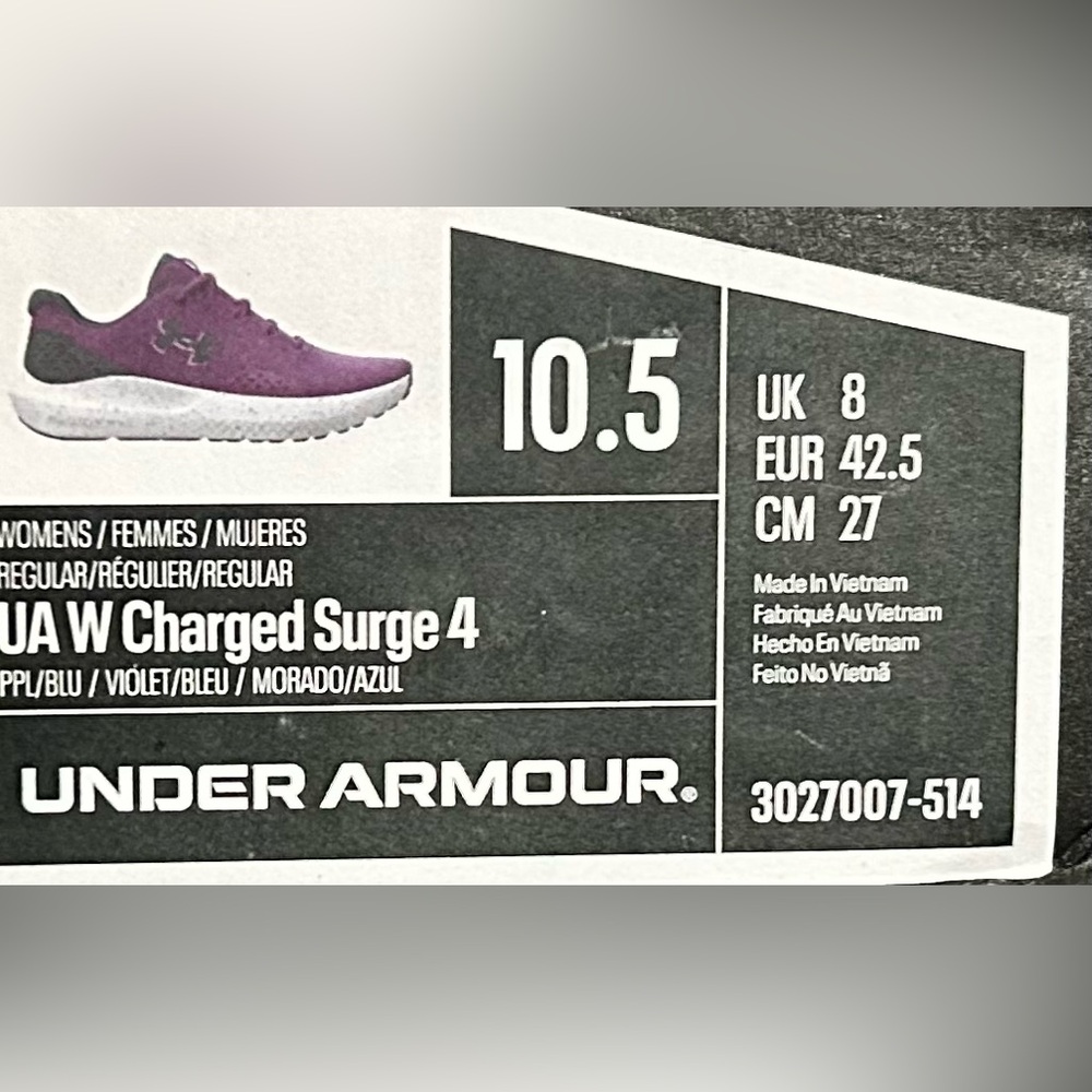 NWT UNDER ARMOUR  Purple & Navy Women's Athletic Sneaker Shoes Size 10.5 - Picture 8 of 8